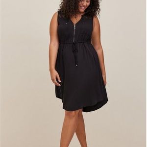 Torrid, black stretch challis, knee length dress, size 3X